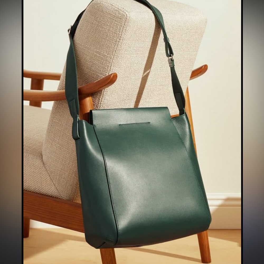 Everlane Italian Leather Studio Bag - Forest Green